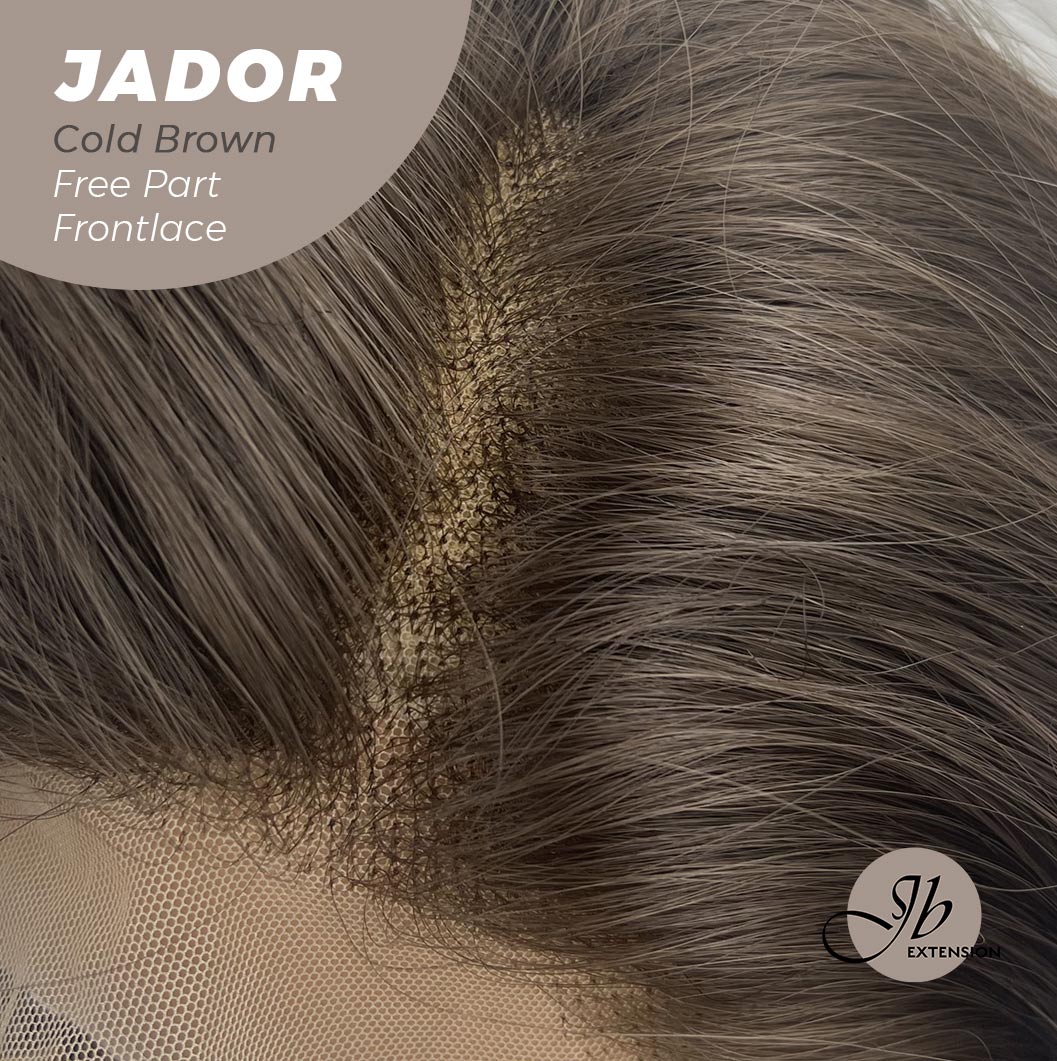 Nichole's Selection - 10 Inches Cold Brown Curly Lace Front Wig.Pre Plucked 13*4 HD Transparent Lace Frontal Handmade Futura Fiber Swiss Lace Synthetic Fiber Glueless Wig JADOR BROWN