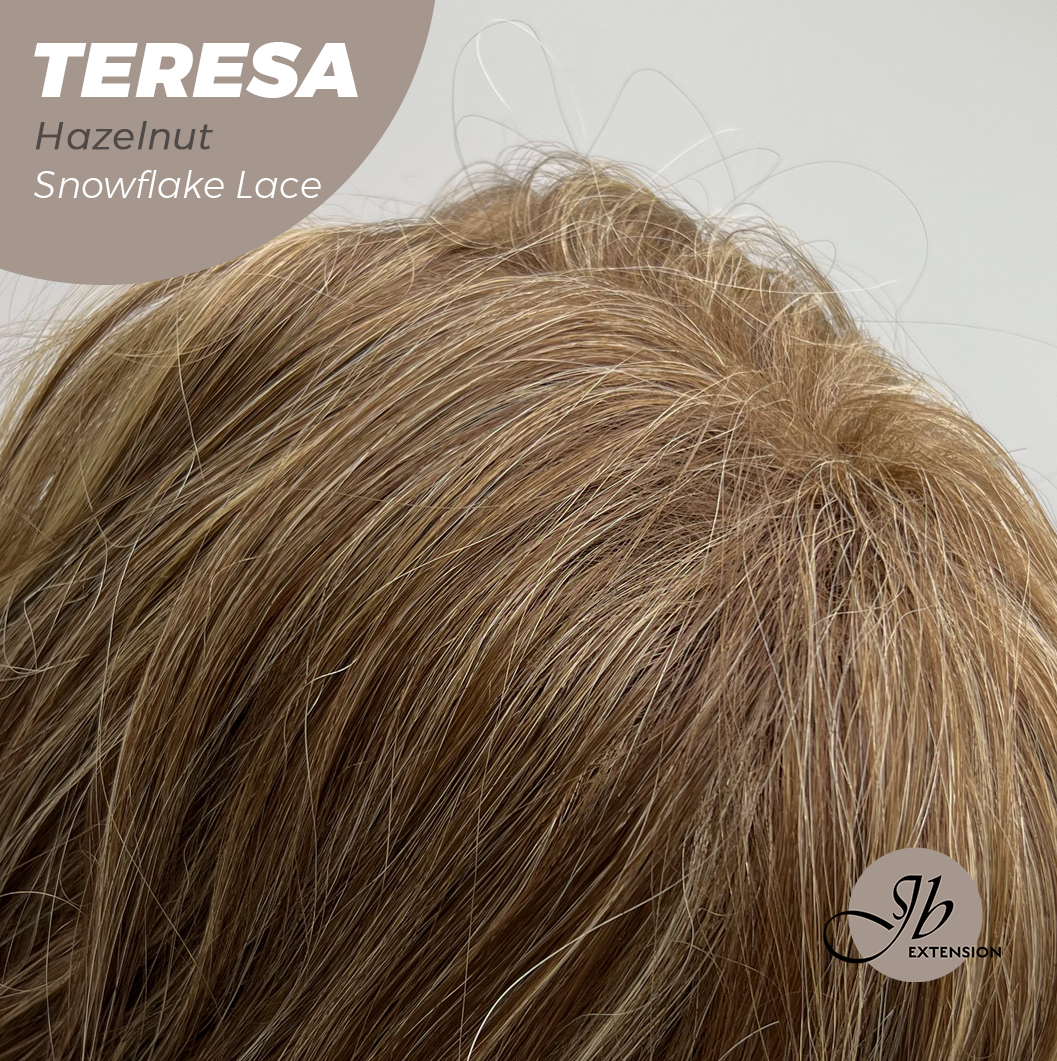 JBEXTENSION 18 Inches Hazelnut Pre-Cut Snowflake Lace Frontlace Glueless Wig TERESA HAZELNUT【PERMATEASE】【BENDY EAR TABS】- M/L