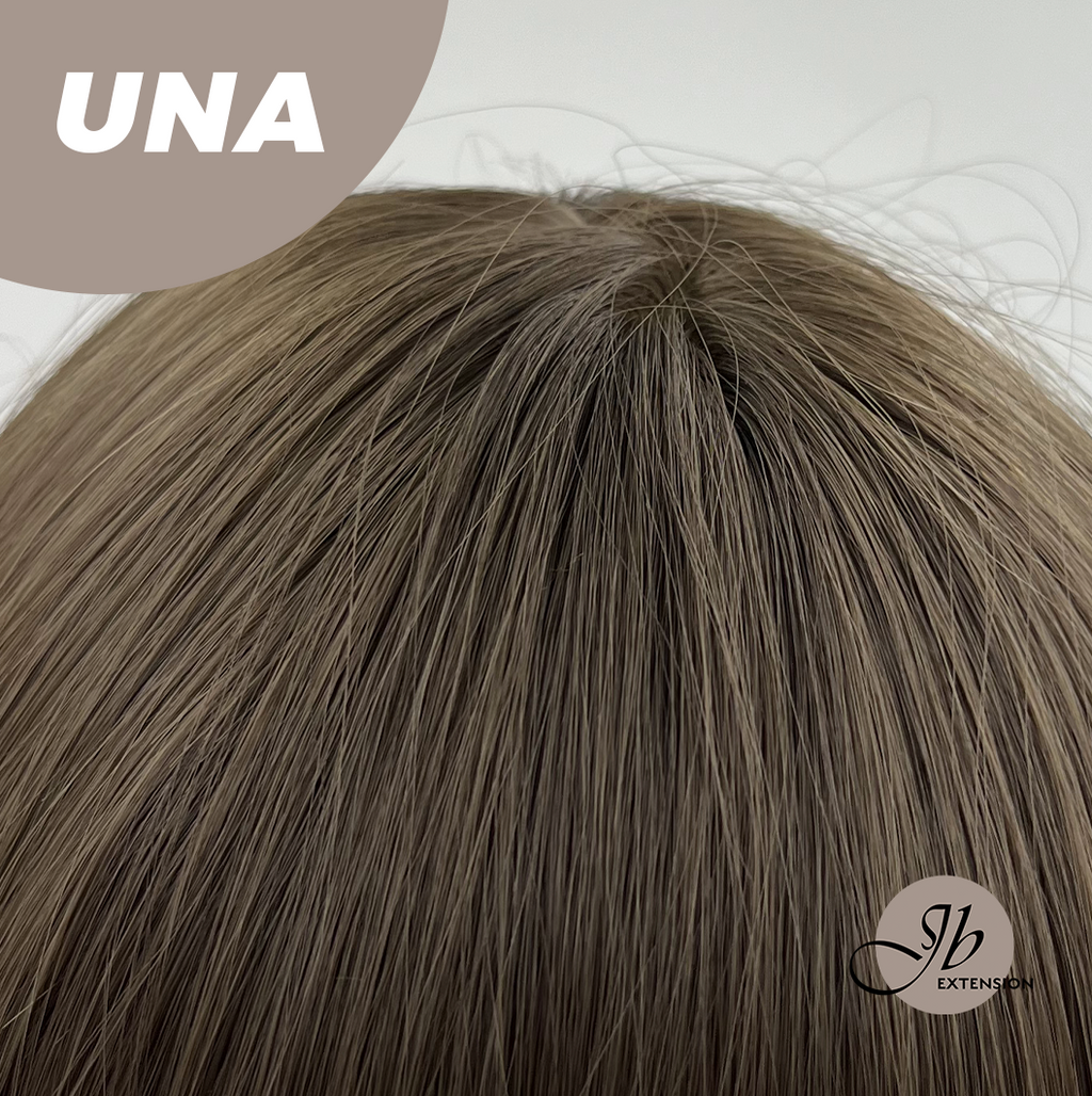 JBEXTENSION 22 Inches Cold Brown Wave With Bangs Wig UNA