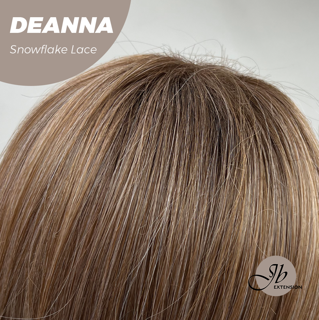 JBEXTENSION 20 Inches Apricot Pre-Cut Snowflake Lace Frontlace Glueless Wig DEANNA SNOWFLAKE【PERMATEASE】【BENDY EAR TABS】