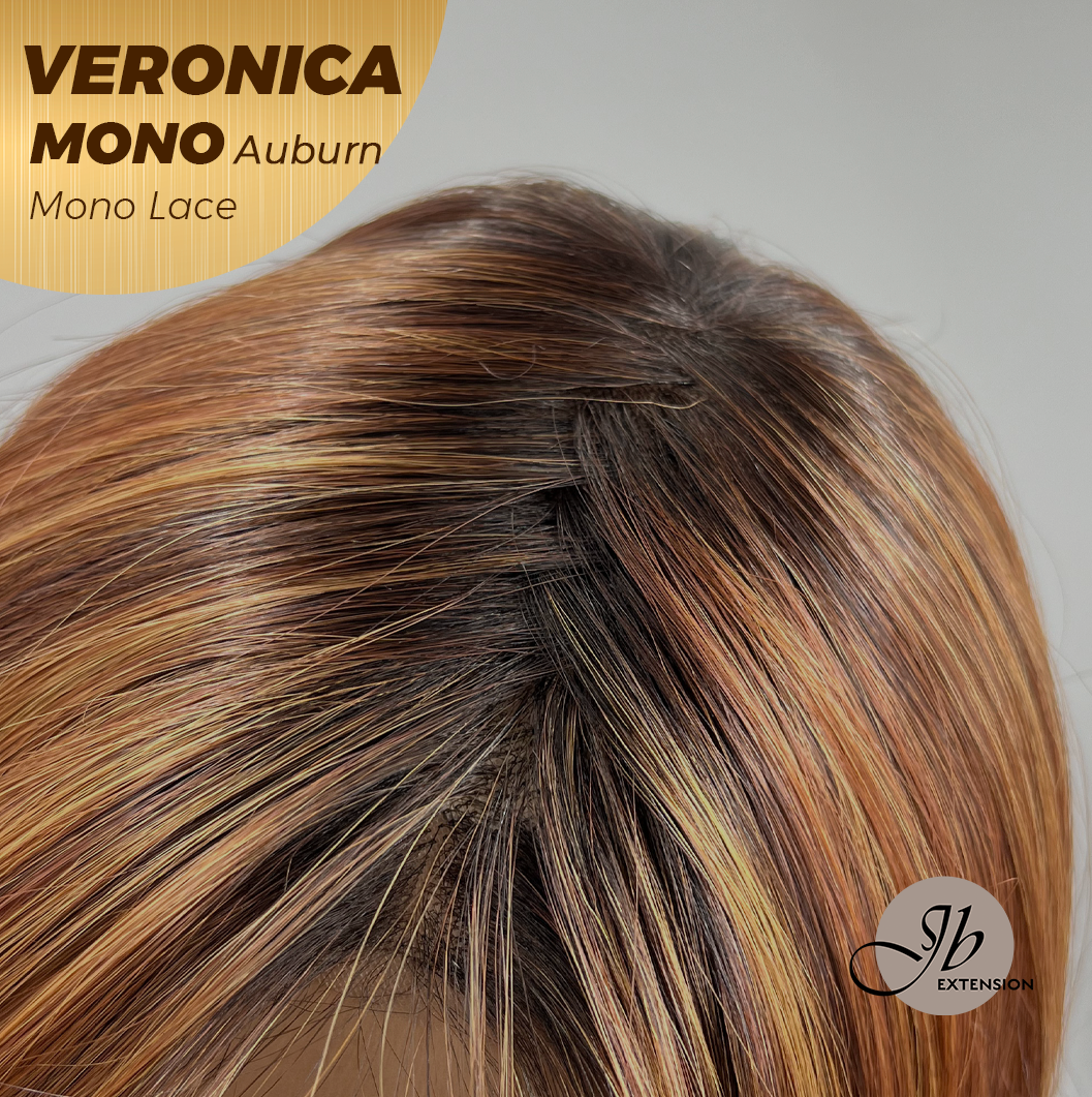 [PRE-ORDER] Nichole's Selection - VERONICA MONO Monofilament Handmade Wig 6X5 Full Monofilament Hand Tied Top Wig 12 Inches Auburn Wave Mono Lace Wig With Anti-slip Silicone Strips Glueless Wig VERONICA MONO AUBURN【BENDY EAR TABS】