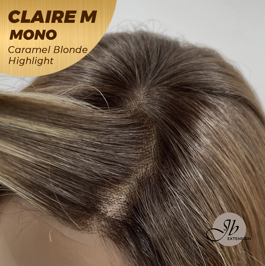 JBEXTENSION CLAIRE MONO CARAMEL BLONDE HIGHLIGHT Partial Monofilament Wig 22 Inches Caramel Blonde Highlight Partial Mono Lace Glueless Wig CLAIRE MONO CARAMEL BLONDE HIGHLIGHT【BENDY EAR TABS】