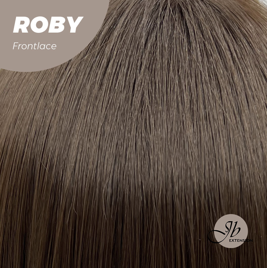 Get the Influencer Look with22 Inches Brown Medium Length Women Pre-Cut Frontlace Glueless Wig ROBY