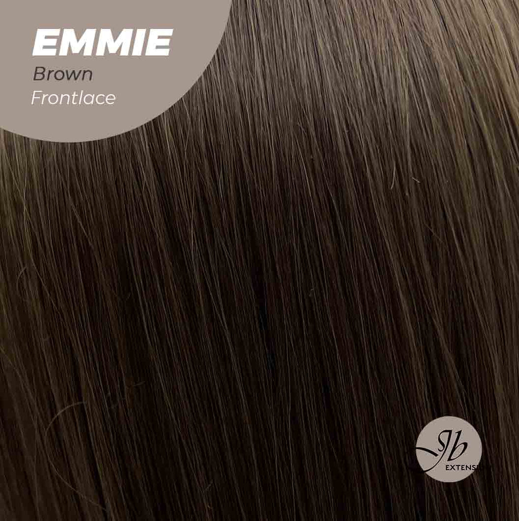 Nichole's Selection - 26 Inches Curly Women Cold Brown Wig Pre-Cut Frontlace Glueless Wig EMMIE BROWN