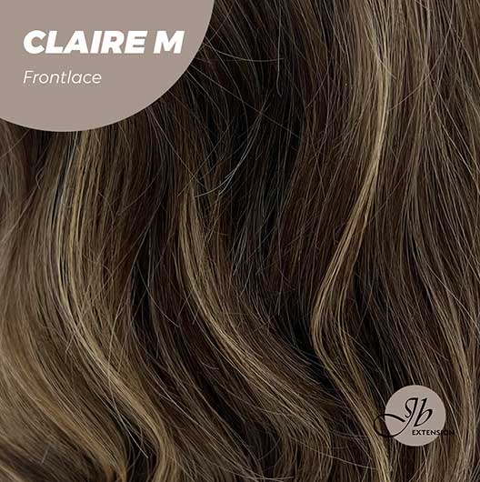 Nichole's Selection - 22 Inches Body Wave Brown With Highlight Pre-Cut Frontlace Glueless Wig CLAIRE LACE M
