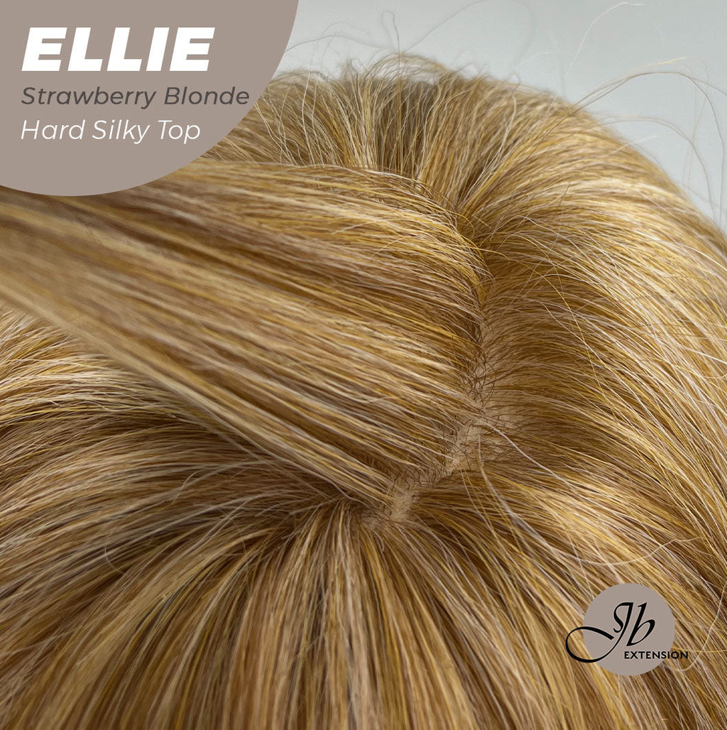 JBEXTENSION 26 Inches Scalpiana Strawberry Blonde Wolf Cut 3.5X4 Hard Silky Top Natural Scalp Effect Wig With Bangs ELLIE STRAWBERRY BLONDE Silk Top