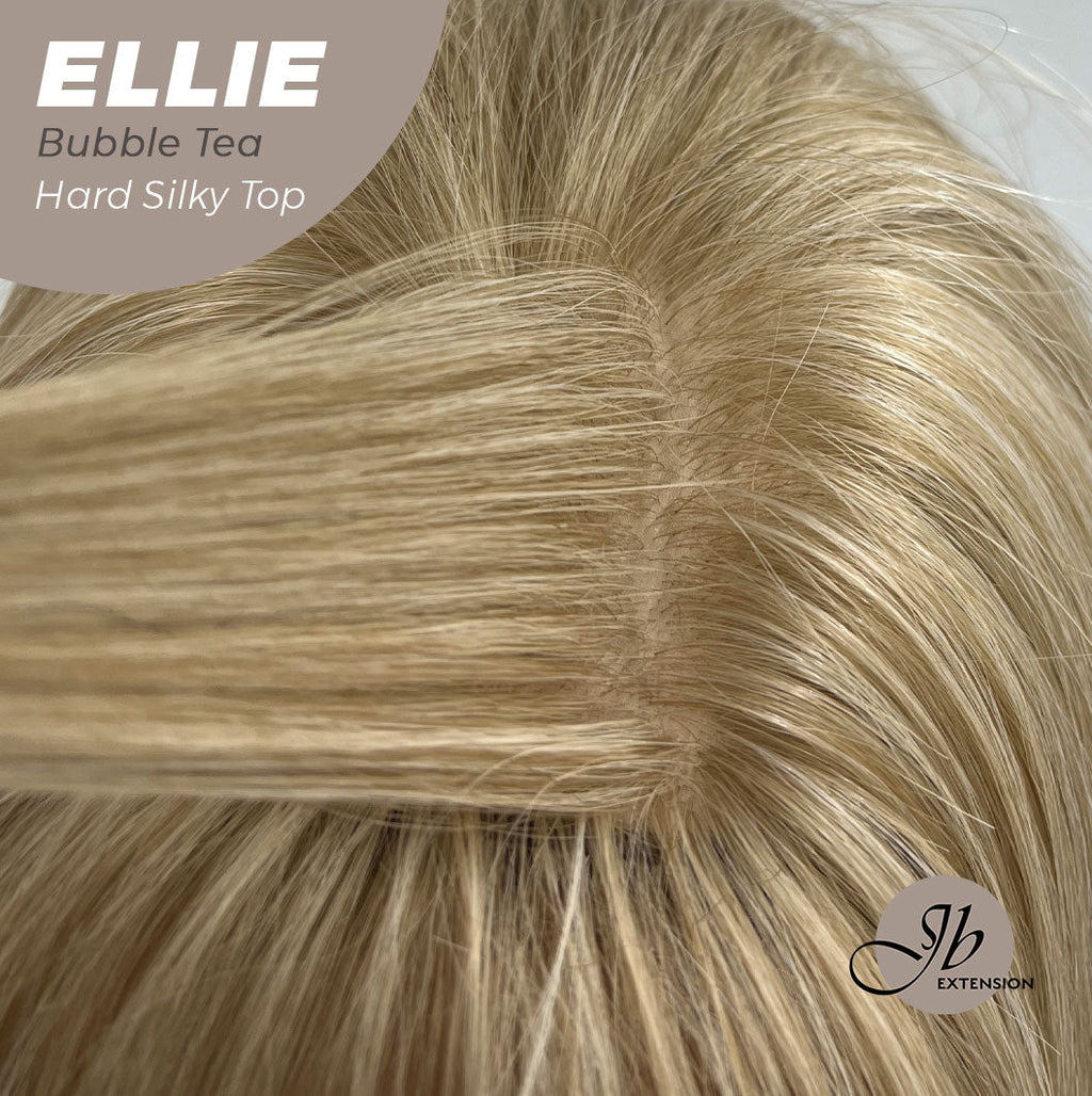 JBEXTENSION 26 Inches Scalpiana Bubble Tea Wolf Cut 3.5X4 Hard Silky Top Natural Scalp Effect Wig With Bangs ELLIE BUBBLE TEA Silk Top