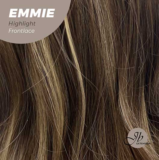 Nichole's Selection - 26 Inches Curly Women Brown With Highlight Wig Pre-Cut Frontlace Glueless Wig EMMIE HIGHLIGHT