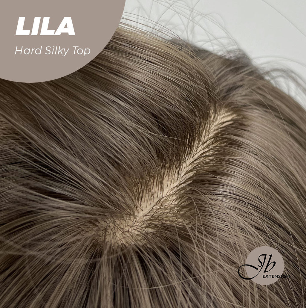 Rachel's Pick-20 Inches Scalpiana Cold Brown Wolf Cut 3.5X4 Hard Silky Top Natural Scalp Effect Wig With Bangs LILA