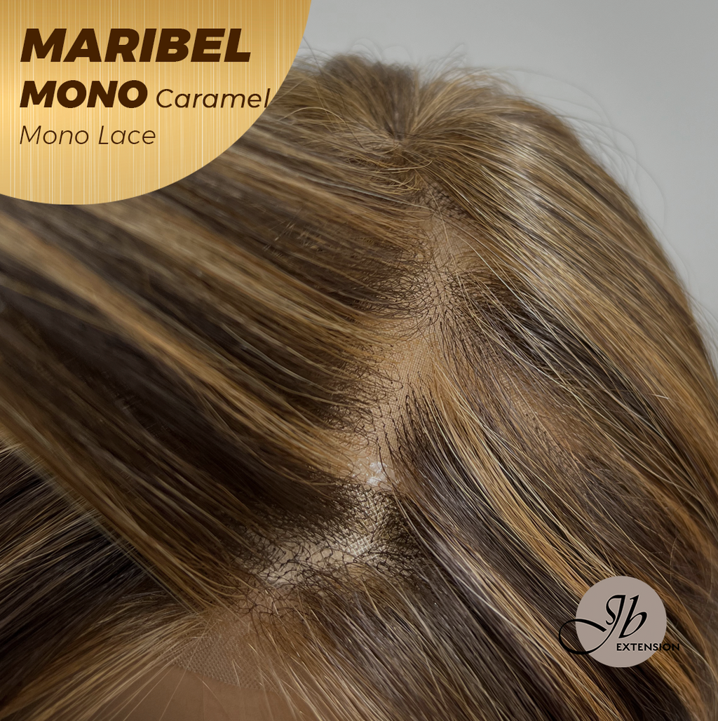 [PRE-ORDER] JBEXTENSION MARIBEL MONO Monofilament Handmade Wig 6X5 Full Monofilament Hand Tied Top Wig 16 Inches Caramel Wave Mono Lace Wig With Anti-slip Silicone Strips Glueless Wig MARIBEL MONO CARAMEL【BENDY EAR TABS】