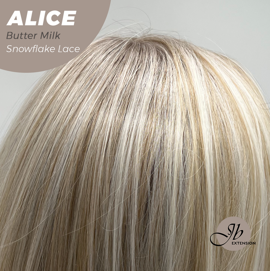 JBEXTENSION 12 Inches Butter Milk Pre-Cut Side Part Snowflake Lace Frontlace Glueless Wig ALICE BUTTER MILK【BENDY EAR TABS】- S/M