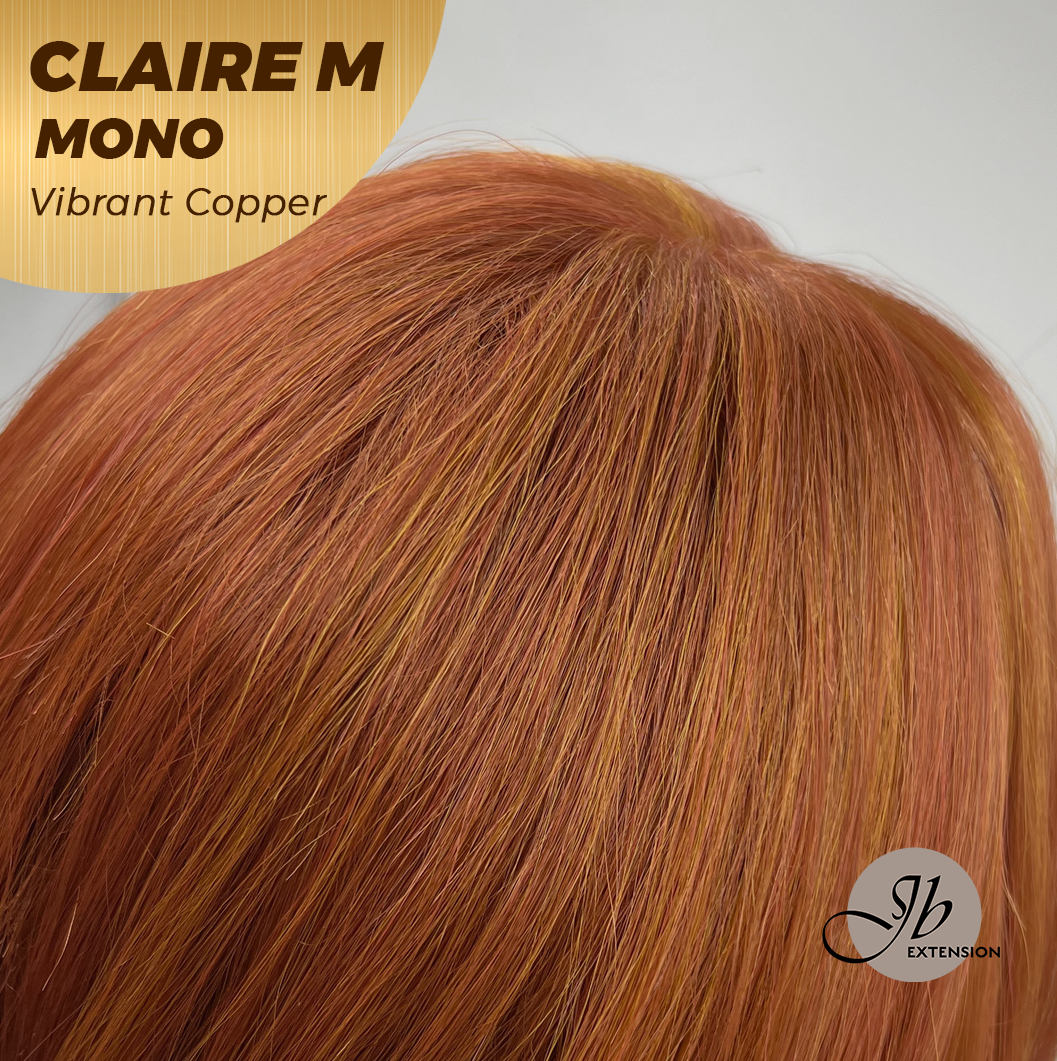 [PRE-ORDER] HOT OF SEASON -  CLAIRE MONO VIBRANT COPPER Partial Monofilament Wig 22 Inches Vibrant Copper Partial Mono Lace Glueless Wig Claire Mono Vibrant Copper【BENDY EAR TABS】