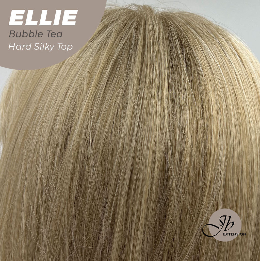 JBEXTENSION 26 Inches Scalpiana Bubble Tea Wolf Cut 3.5X4 Hard Silky Top Natural Scalp Effect Wig With Bangs ELLIE BUBBLE TEA Silk Top