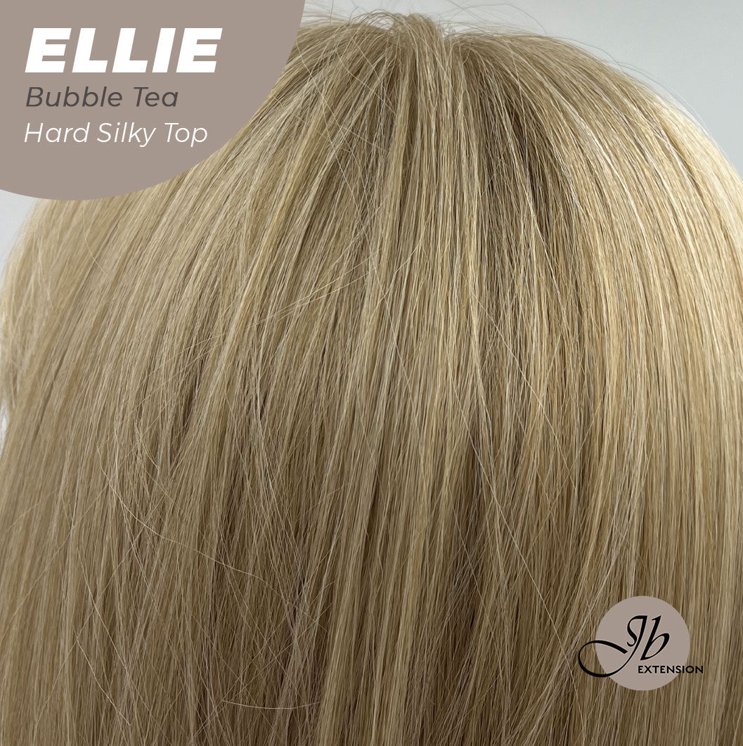JBEXTENSION 26 Inches Scalpiana Bubble Tea Wolf Cut 3.5X4 Hard Silky Top Natural Scalp Effect Wig With Bangs ELLIE BUBBLE TEA Silk Top