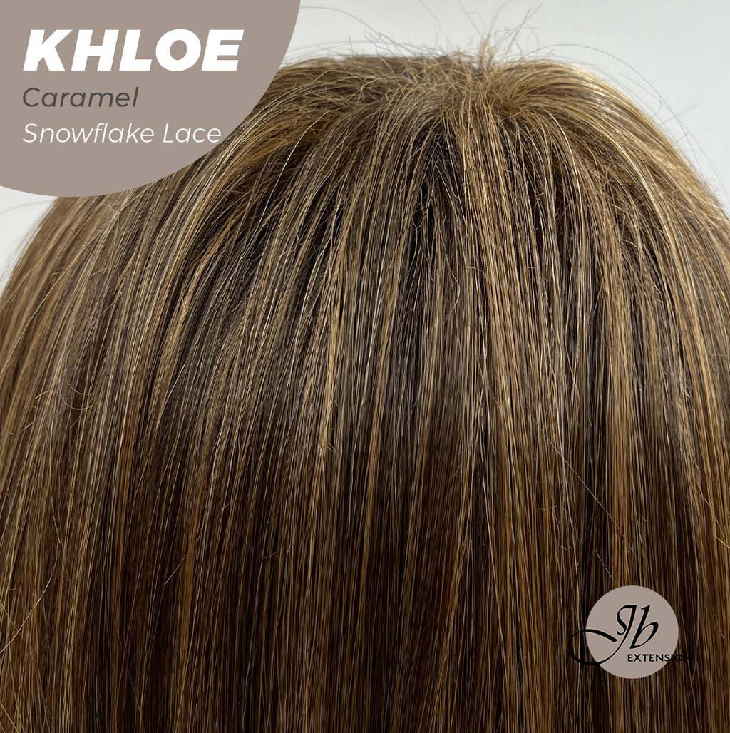 Nichole's Selection - 12 Inches Bob Cut Caramel Pre-Cut Snowflake Lace Frontlace Glueless Wig KHLOE LACE【PERMATEASE】【BENDY EAR TABS】