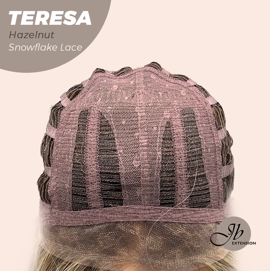 JBEXTENSION 18 Inches Hazelnut Pre-Cut Snowflake Lace Frontlace Glueless Wig TERESA HAZELNUT【PERMATEASE】【BENDY EAR TABS】- M/L
