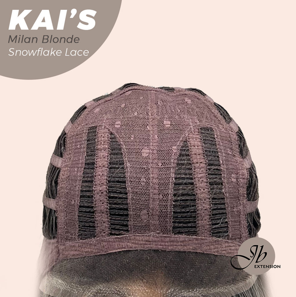 JBEXTENSION 18 Inches Milan Blonde Pre-Cut Snowflake Lace Frontlace Glueless Wig KAI'S MILAN BLONDE【PERMATEASE】【BENDY EAR TABS】- M/L