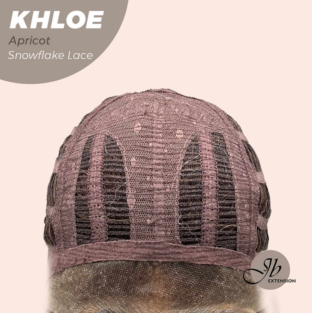 JBEXTENSION 12 Inches Bob Cut Apricot Pre-Cut Snowflake Lace Frontlace Glueless Wig KHLOE APRICOT【PERMATEASE】【BENDY EAR TABS】- M/L