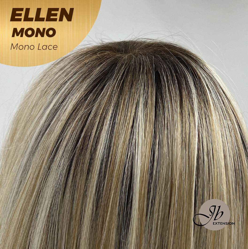 [PRE-ORDER] JBEXTENSION ELLEN MONO Full Monofilament Handmade Full Lace Full Hand Tied Wig 12 Inches Blonde Mono Lace Handmade Futura Fiber Wig Glueless Wig ELLEN MONO【BENDY EAR TABS】