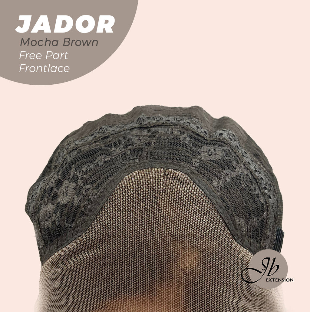 Nichole's Selection - 10 Inches Mocha Brown Curly Lace Front Wig.Pre Plucked 13*3 HD Transparent Lace Frontal Handmade Futura Fiber Swiss Lace Synthetic Fiber Glueless Wig JADOR MOCHA BROWN