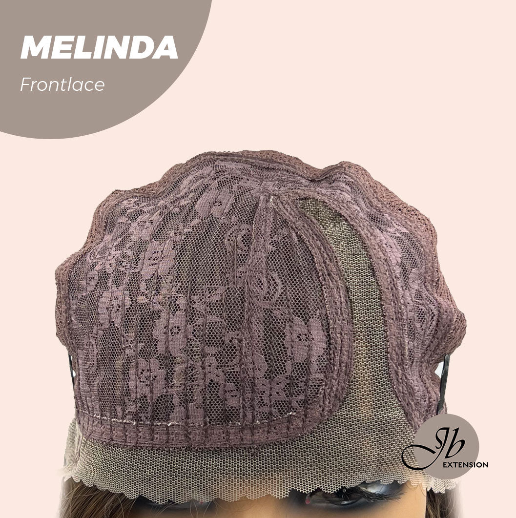 Nichole's Selection -  18 Inches Brown With Highlight Pre-Cut Frontlace Glueless Side Part Wig MELINDA