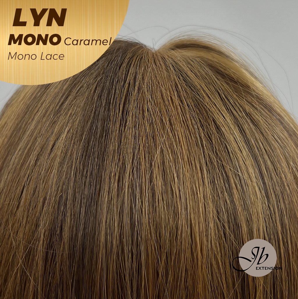 JBEXTENSION LYN MONO Partial Monofilament Wig 17 Inches Caramel Partial Mono Lace Glueless Wig LYN MONO CARAMEL【BENDY EAR TABS】