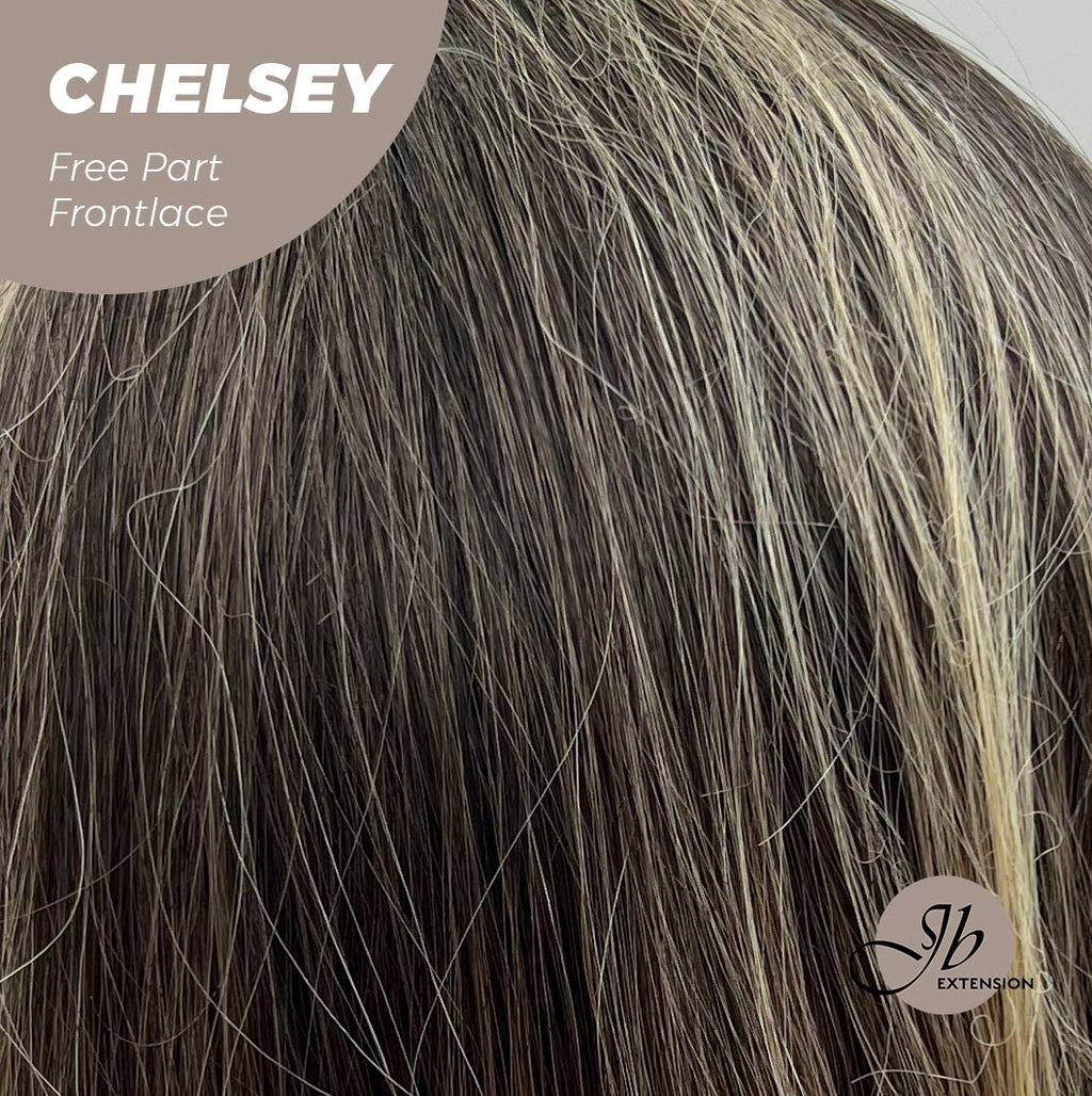 Nichole's Selection - 26 Inches Curly Mix Blonde Free Part Pre-Cut Frontlace Glueless Wig CHELSEY