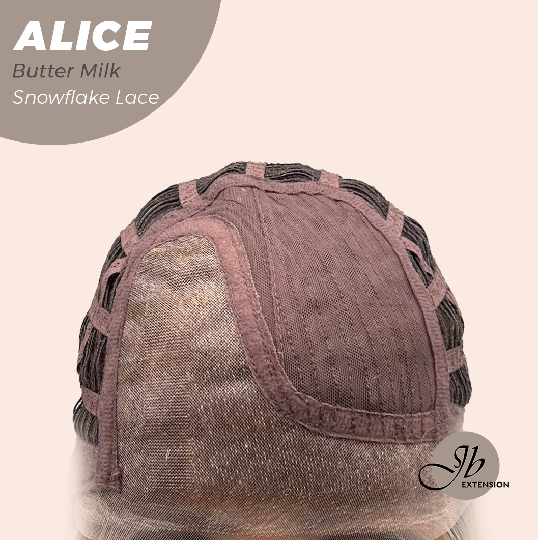 JBEXTENSION 12 Inches Butter Milk Pre-Cut Side Part Snowflake Lace Frontlace Glueless Wig ALICE BUTTER MILK【BENDY EAR TABS】- S/M