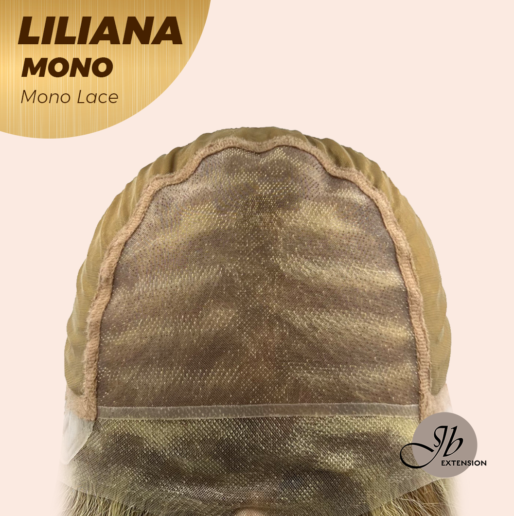 JBEXTENSION LILIANA MONO Full Monofilament Handmade Full Lace Full Hand Tied Wig 18 Inches Honey Blonde Mono Lace Handmade Futura Fiber Wig Glueless Wig LILIANA MONO【BENDY EAR TABS】
