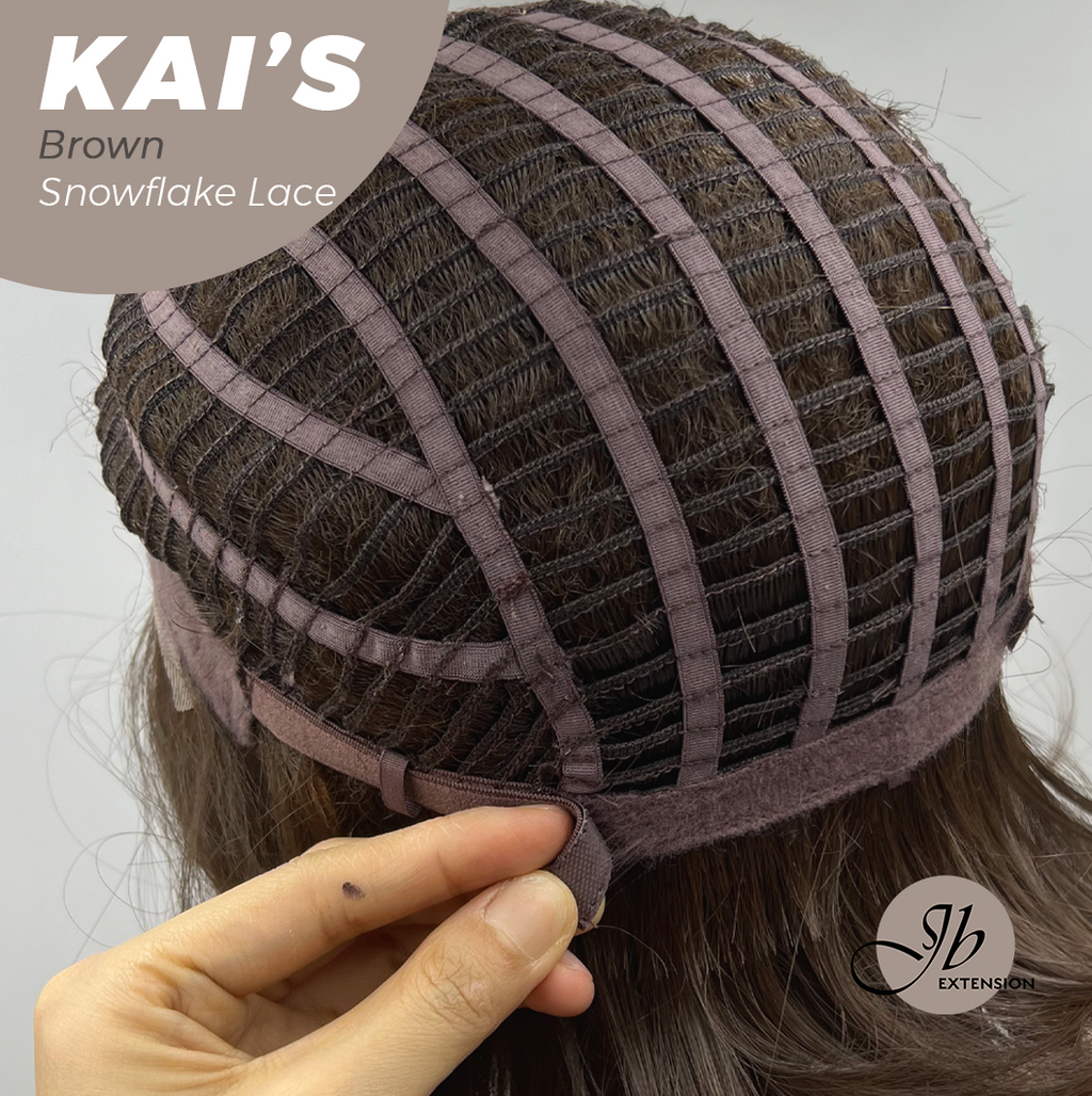 JBEXTENSION 18 Inches Brown Pre-Cut Snowflake Lace Frontlace Glueless Wig KAI'S BROWN【PERMATEASE】【BENDY EAR TABS】