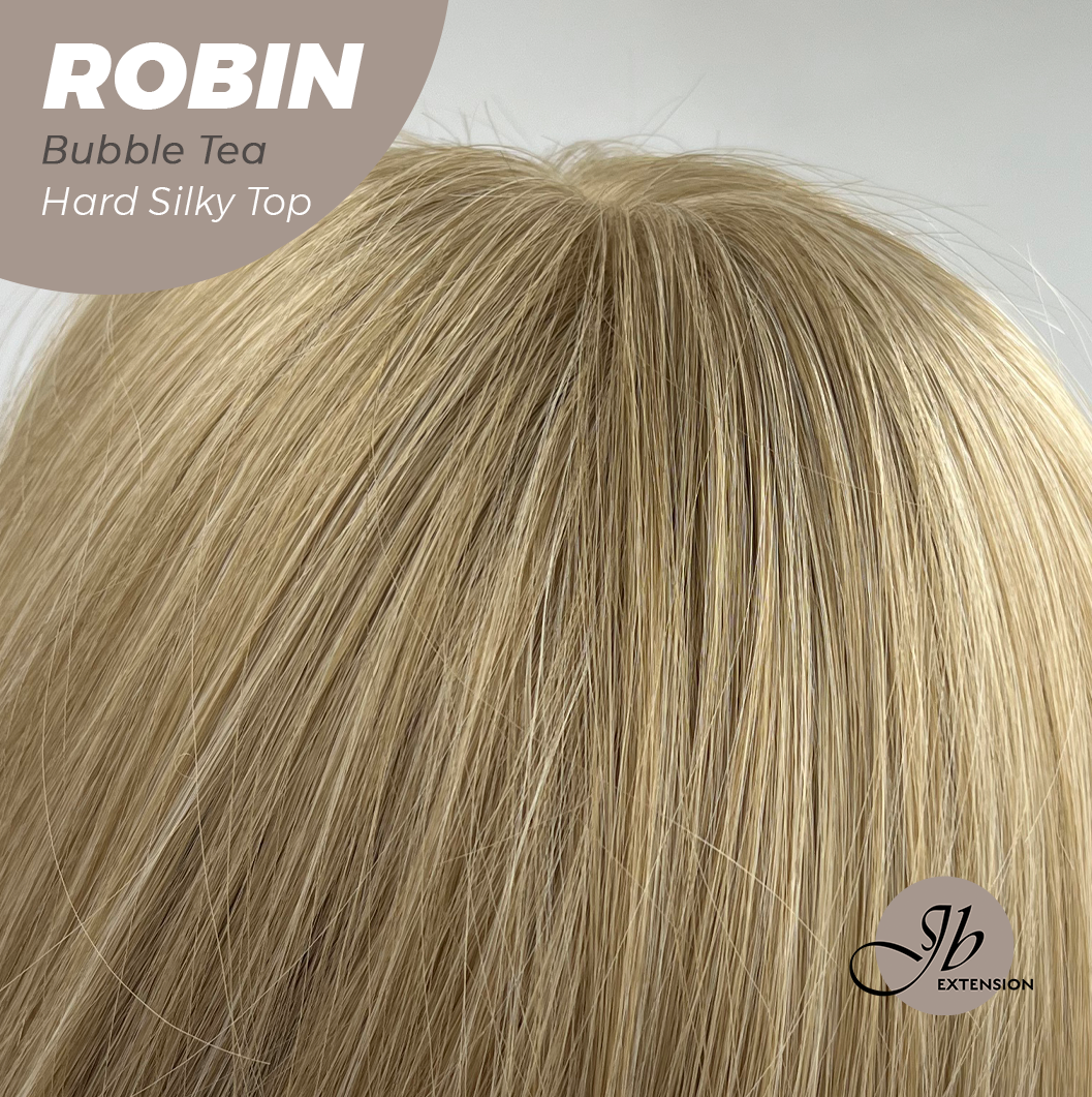 JBEXTENSION 22 Inches Scalpiana Bubble Tea Wolf Cut 3.5X4 Hard Silky Top Natural Scalp Effect Wig ROBIN BUBBLE TEA