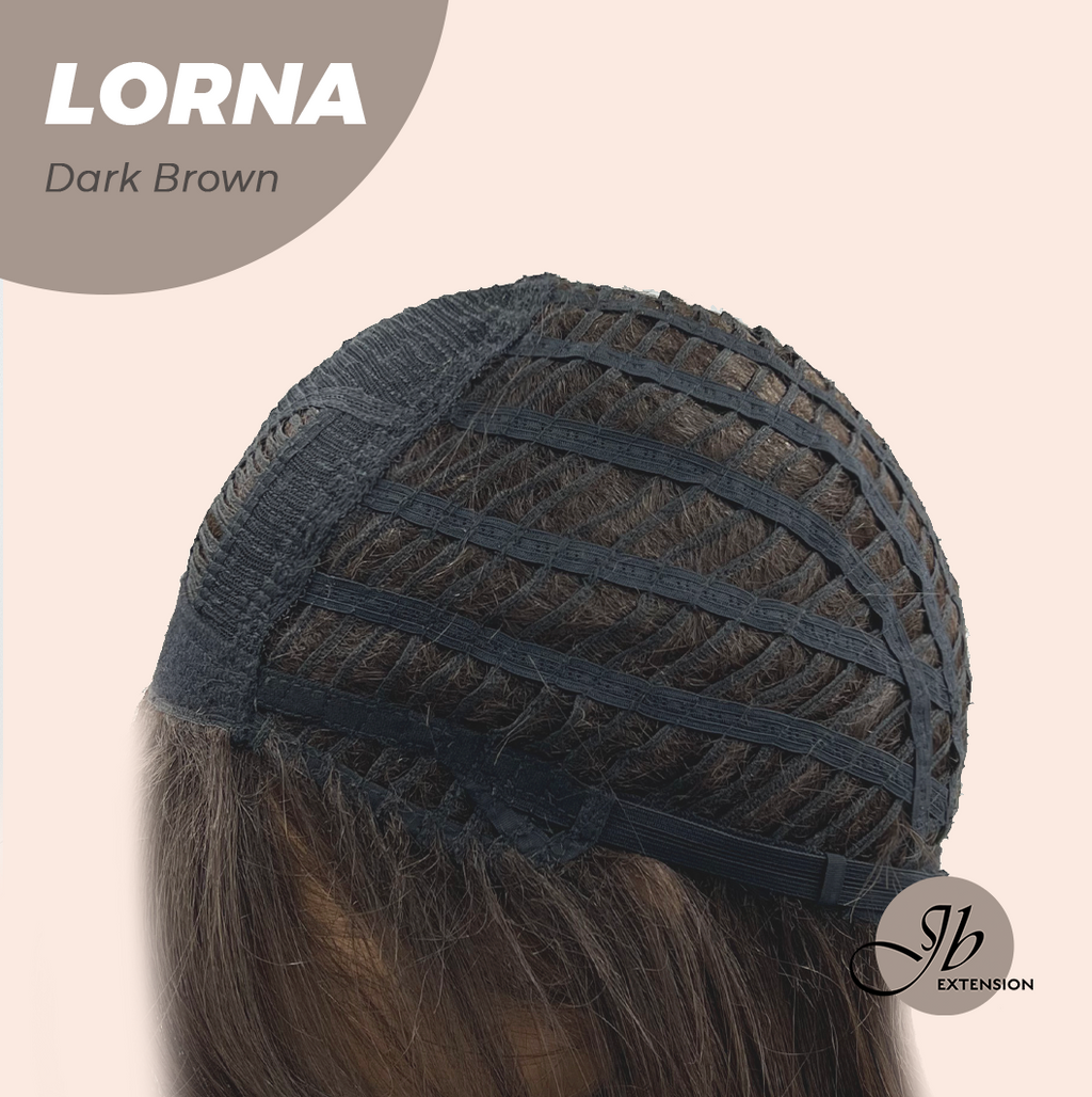 HOT OF SEASON -18 Inches Dark Brown Curly Women Fashion Full Machine Wig With Bangs LORNA DARK BROWN【PLUS PERMATEASE】【BENDY EAR TABS】