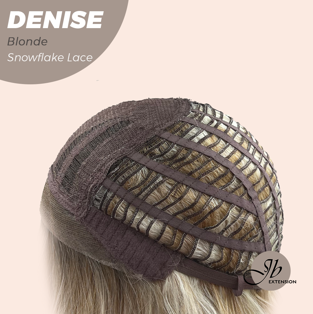 JBEXTENSION 24 Inches Blonde Wave Pre-Cut Snowflake Lace Frontlace Glueless Wig DENISE BLONDE【PERMATEASE】【BENDY EAR TABS】- M/L