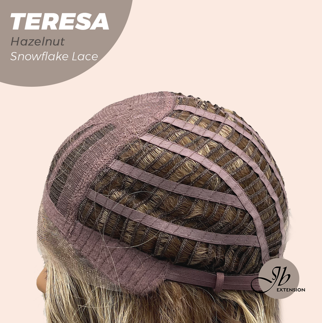 JBEXTENSION 18 Inches Hazelnut Pre-Cut Snowflake Lace Frontlace Glueless Wig TERESA HAZELNUT【PERMATEASE】【BENDY EAR TABS】- M/L