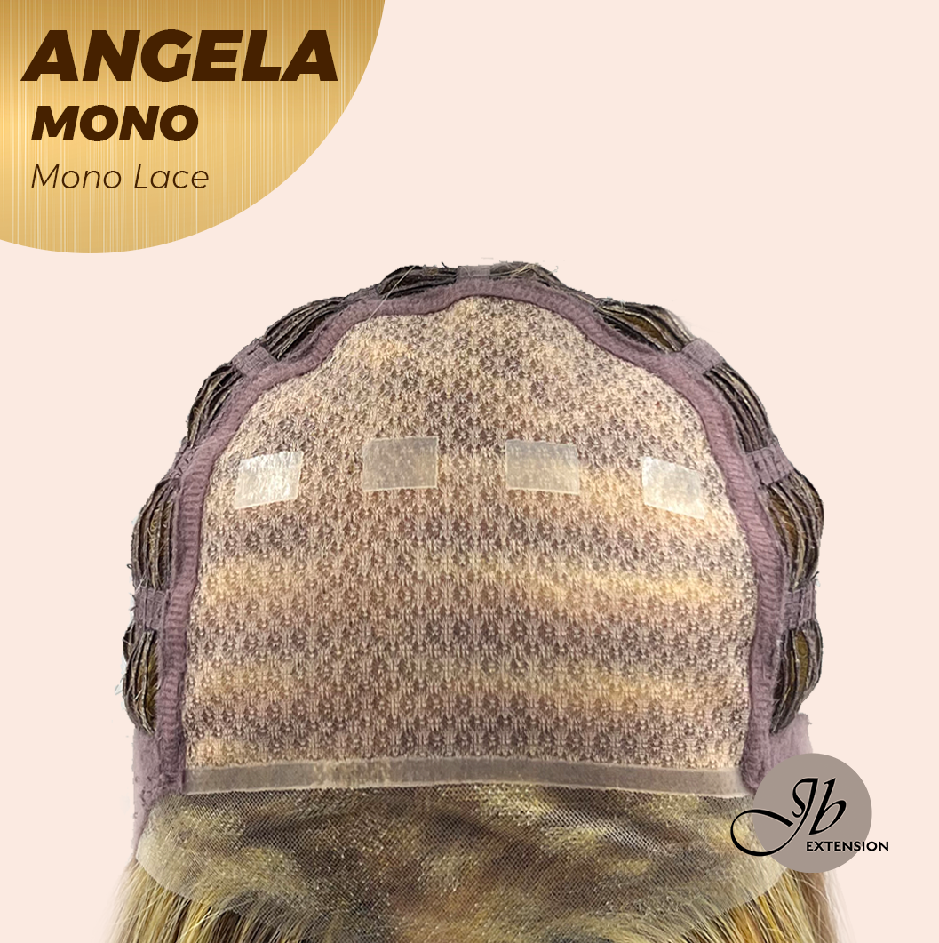 JBEXTENSION ANGELA MONO Monofilament Handmade Wig 6X5 Full Monofilament Hand Tied Top Wig 16 Inches Crème Caramel Mono Lace Wig With Anti-slip Silicone Strips Glueless Wig ANGELA MONO【BENDY EAR TABS】