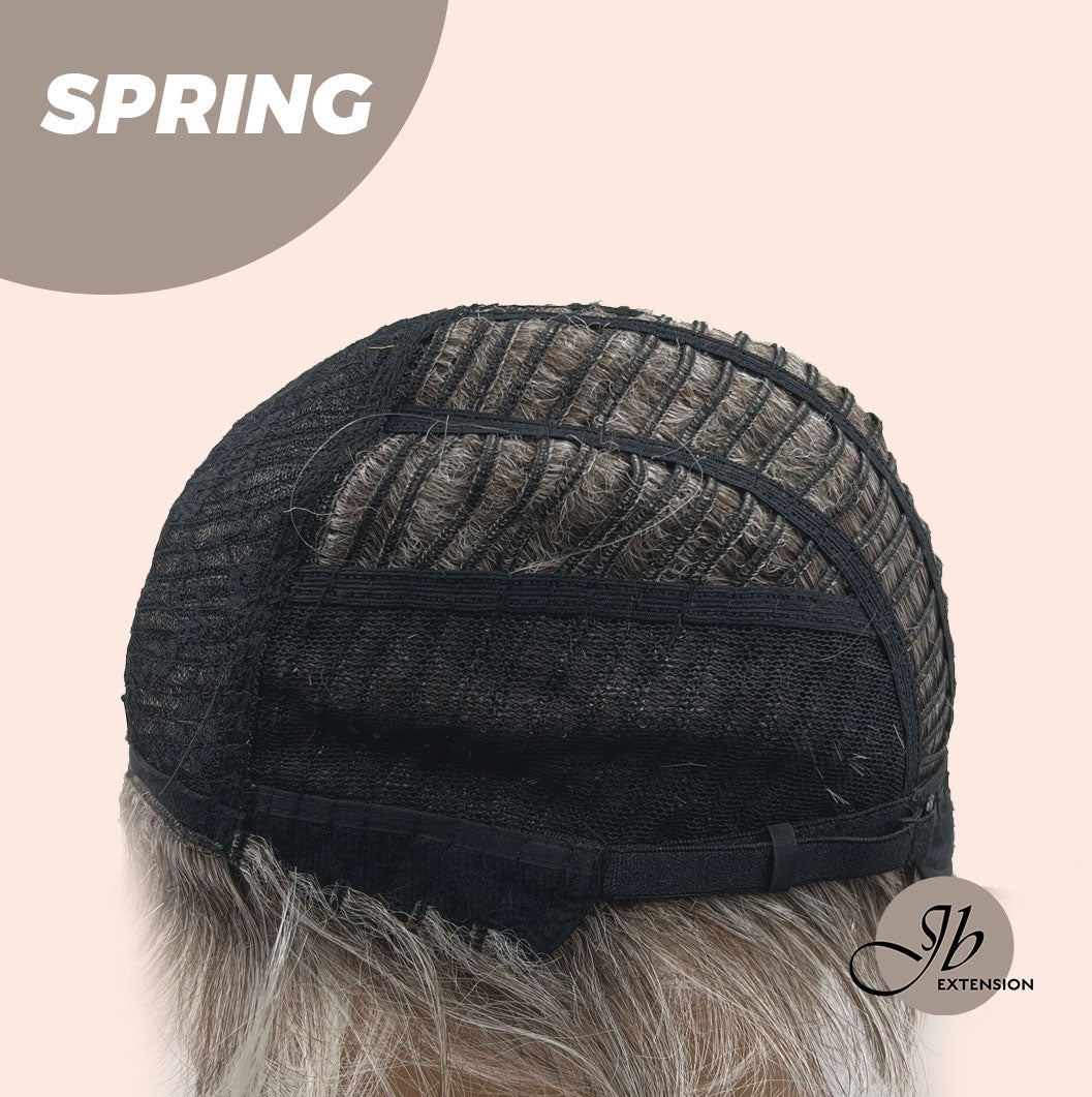 Rachel's Pick-Get Pixie Cut Silver Half Real Human Hair Half Futura Fiber Fashion Women Wig SPRING