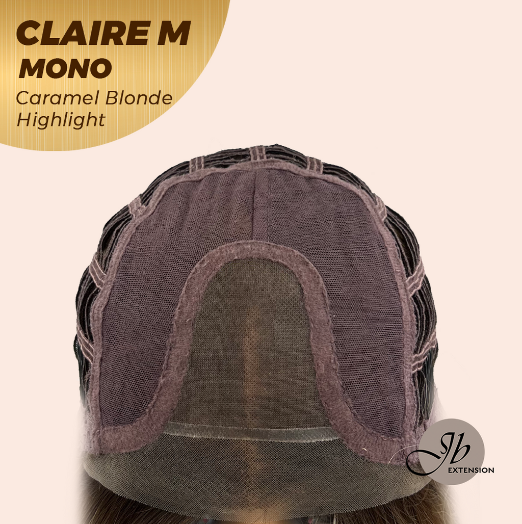 HOT OF SEASON - JBEXTENSION CLAIRE MONO CARAMEL BLONDE HIGHLIGHT Partial Monofilament Wig 22 Inches Caramel Blonde Highlight Partial Mono Lace Glueless Wig CLAIRE MONO CARAMEL BLONDE HIGHLIGHT【BENDY EAR TABS】