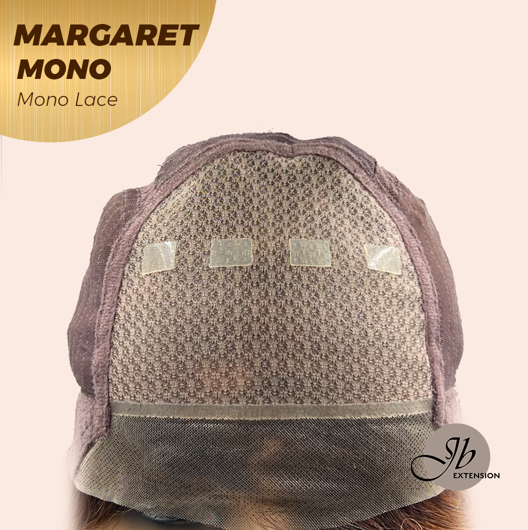 JBEXTENSION MARGARET MONO Monofilament Handmade Wig 6X5 Full Monofilament Hand Tied Top Wig 20 Inches Light Copper Mono Lace Handmade Futura Fiber Wig With Anti-slip Silicone Strips Glueless Wig MARGARET MONO【BENDY EAR TABS】