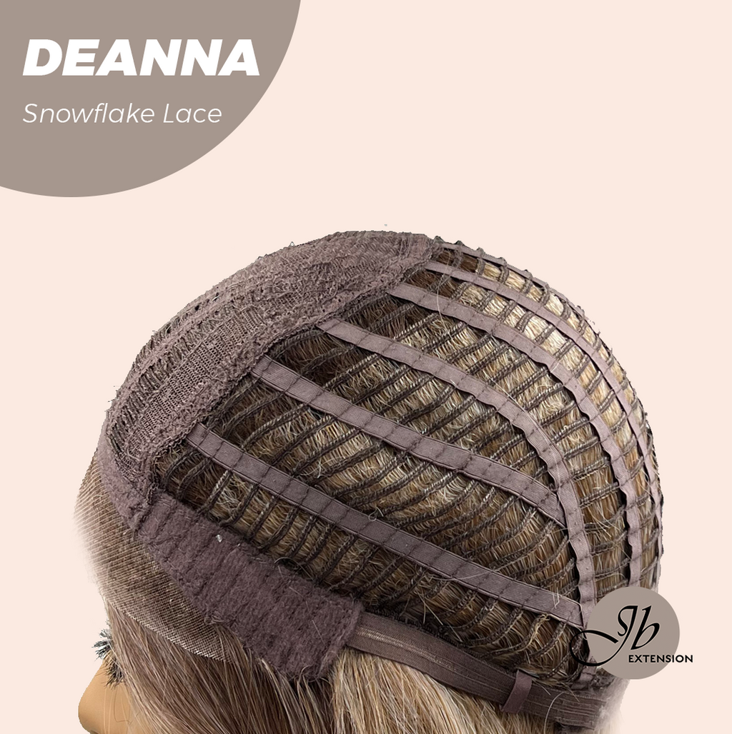 JBEXTENSION 20 Inches Apricot Pre-Cut Snowflake Lace Frontlace Glueless Wig DEANNA SNOWFLAKE【PERMATEASE】【BENDY EAR TABS】