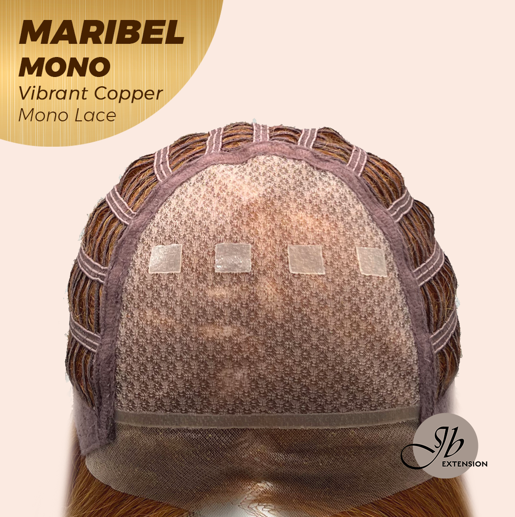 JBEXTENSION MARIBEL MONO VIBRANT COPPER Monofilament Handmade Wig 6X5 Full Monofilament Hand Tied Top Wig 16 Inches Vibrant Copper Wave Mono Lace Wig With Anti-slip Silicone Strips Glueless Wig MARIBEL MONO VIBRANT COPPER【BENDY EAR TABS】