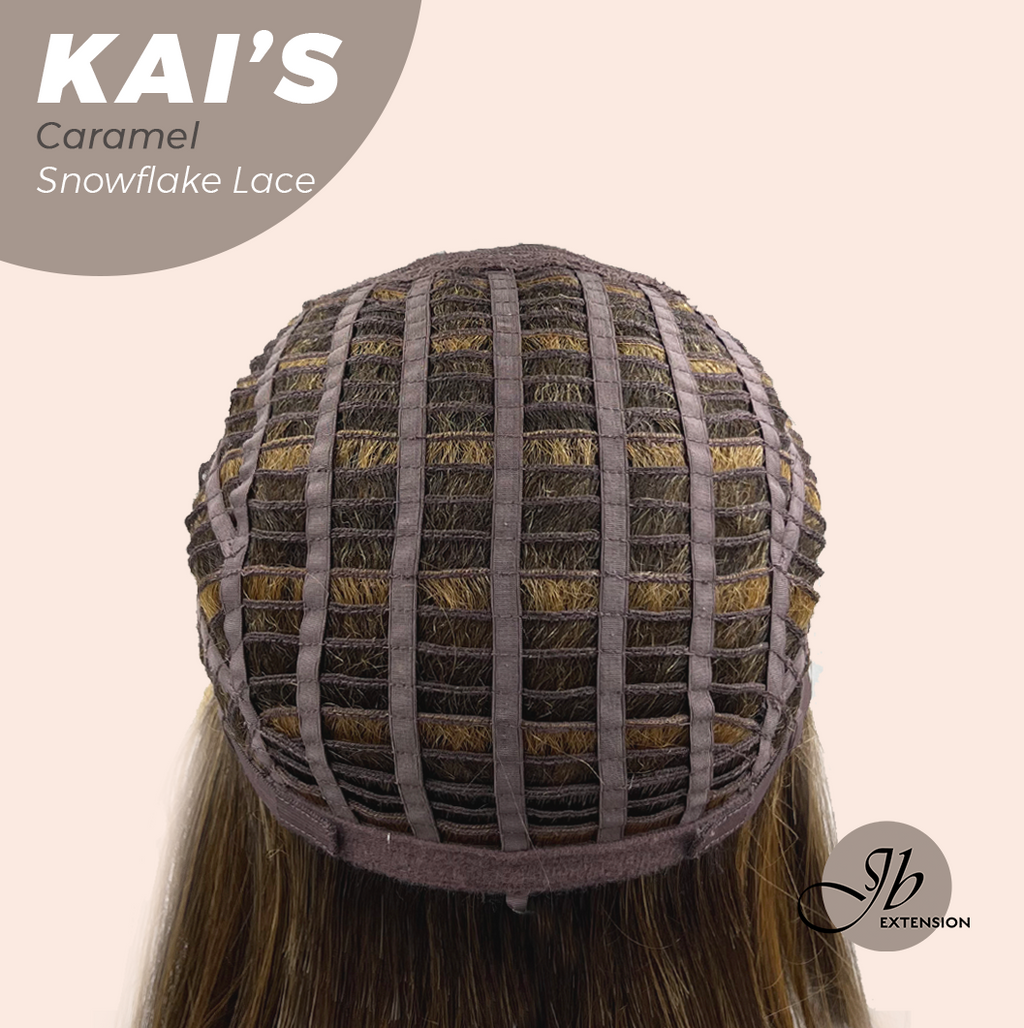 JBEXTENSION 18 Inches Caramel Pre-Cut Snowflake Lace Frontlace Glueless Wig KAI'S CARAMEL【PERMATEASE】【BENDY EAR TABS】
