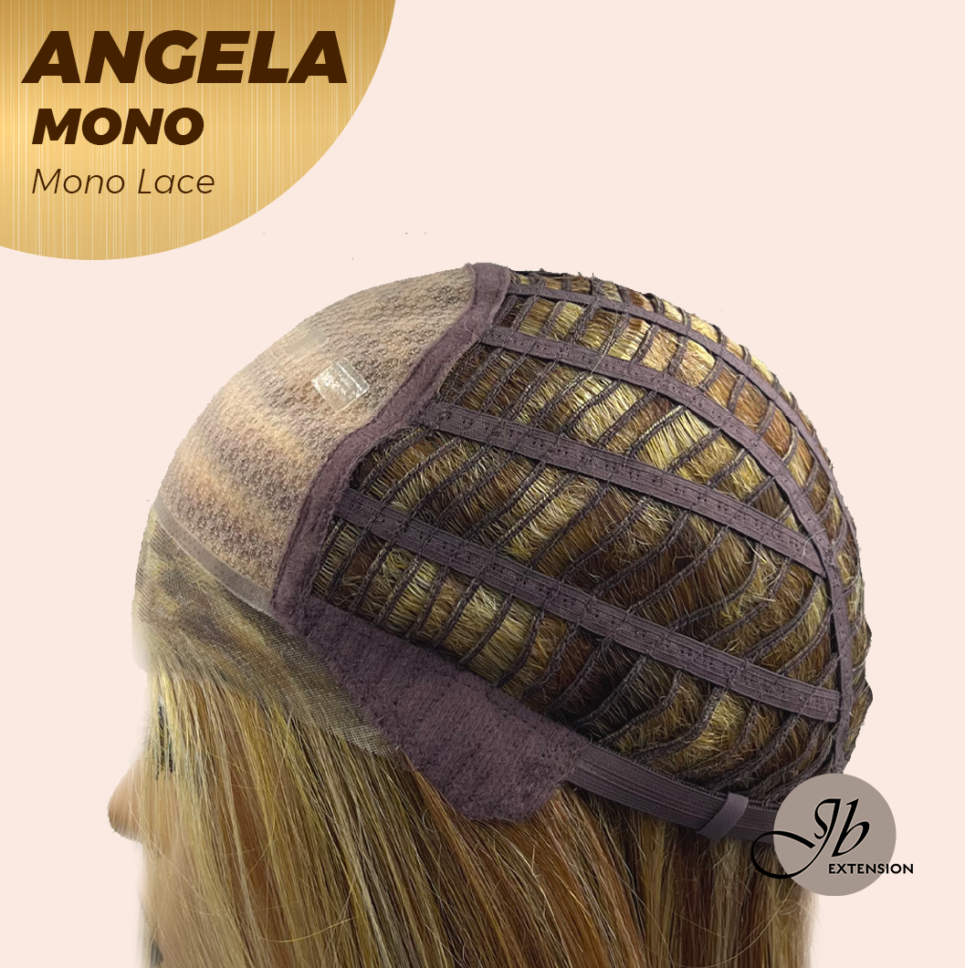 JBEXTENSION ANGELA MONO Monofilament Handmade Wig 6X5 Full Monofilament Hand Tied Top Wig 16 Inches Crème Caramel Mono Lace Wig With Anti-slip Silicone Strips Glueless Wig ANGELA MONO【BENDY EAR TABS】