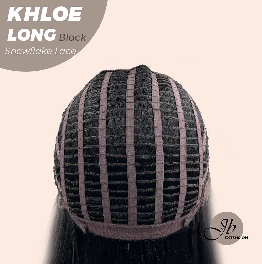 HOT OF SEASON - 18 Inches Black Pre-Cut Snowflake Lace Frontlace Glueless Wig KHLOE LONG BLACK【PERMATEASE】【BENDY EAR TABS】