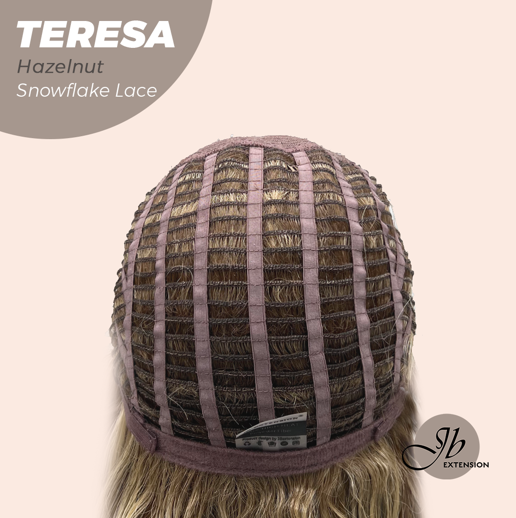 JBEXTENSION 18 Inches Hazelnut Pre-Cut Snowflake Lace Frontlace Glueless Wig TERESA HAZELNUT【PERMATEASE】【BENDY EAR TABS】- M/L