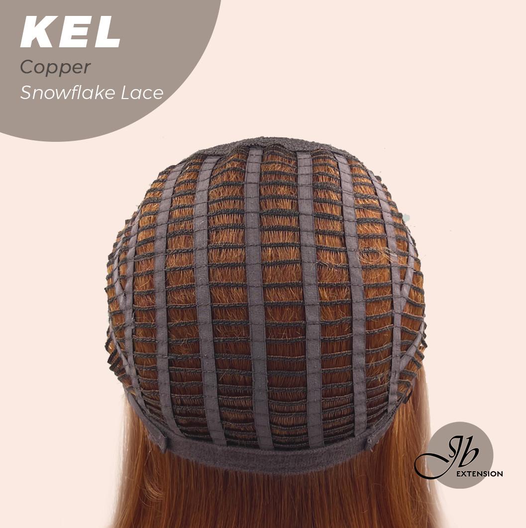 JBEXTENSION 22 Inches Copper Pre-Cut Snowflake Lace Frontlace Glueless Wig KEL COPPER【PERMATEASE】【BENDY EAR TABS】- S/M
