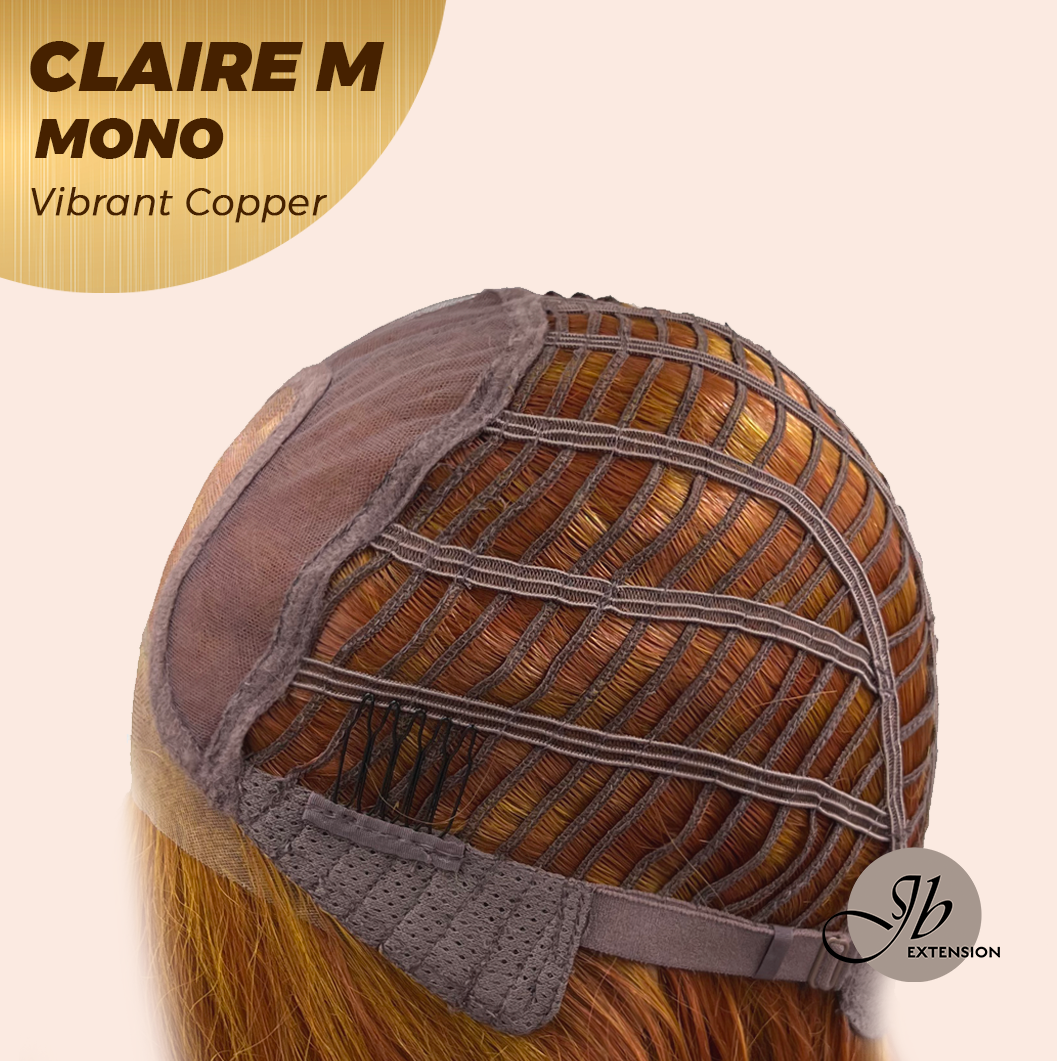 [PRE-ORDER] JBEXTENSION CLAIRE MONO VIBRANT COPPER Partial Monofilament Wig 22 Inches Vibrant Copper Partial Mono Lace Glueless Wig Claire Mono Vibrant Copper【BENDY EAR TABS】