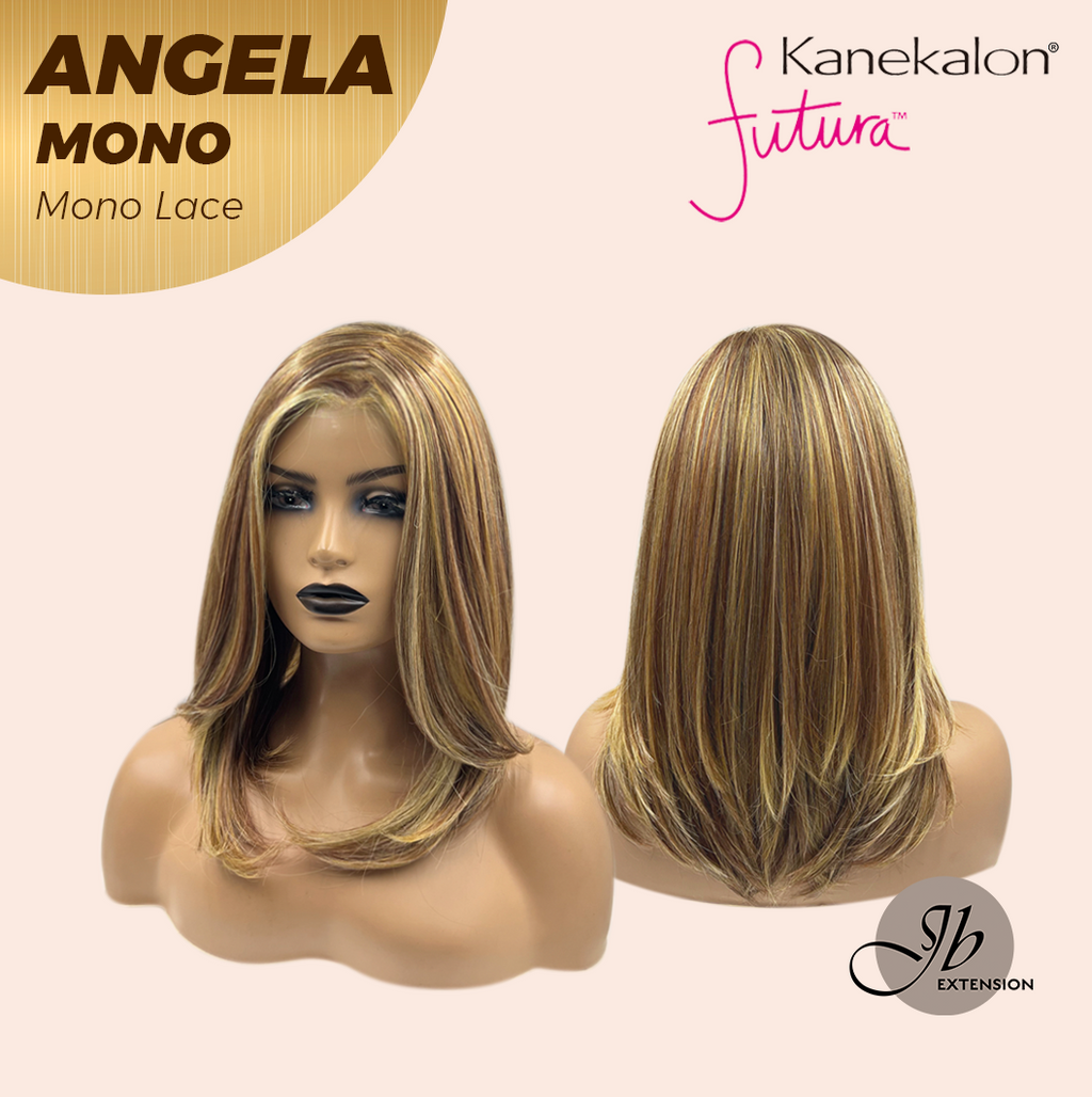 JBEXTENSION ANGELA MONO Monofilament Handmade Wig 6X5 Full Monofilament Hand Tied Top Wig 16 Inches Crème Caramel Mono Lace Wig With Anti-slip Silicone Strips Glueless Wig ANGELA MONO【BENDY EAR TABS】