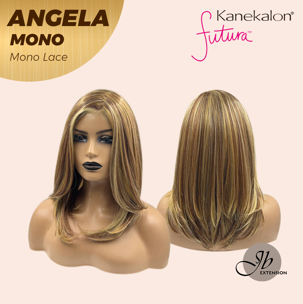 JBEXTENSION ANGELA MONO Monofilament Handmade Wig 6X5 Full Monofilament Hand Tied Top Wig 16 Inches Crème Caramel Mono Lace Wig With Anti-slip Silicone Strips Glueless Wig ANGELA MONO【BENDY EAR TABS】